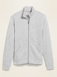 View large product image 3 of 3. Sweater-Fleece Zip-Front Mock-Neck Sweatshirt