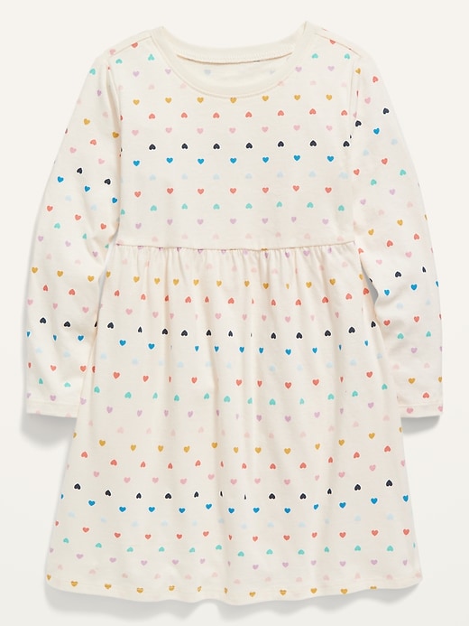 Fit & Flare Long-Sleeve Jersey Dress For Toddler Girls | Old Navy