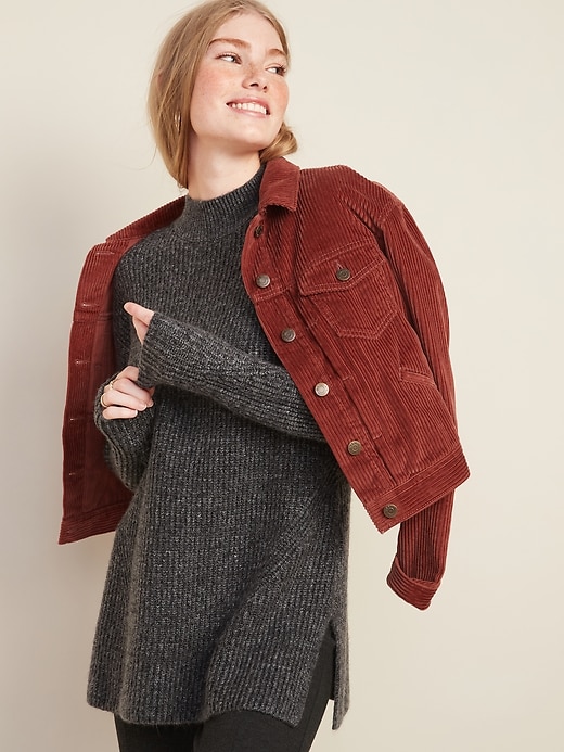 navy blue tunic sweater