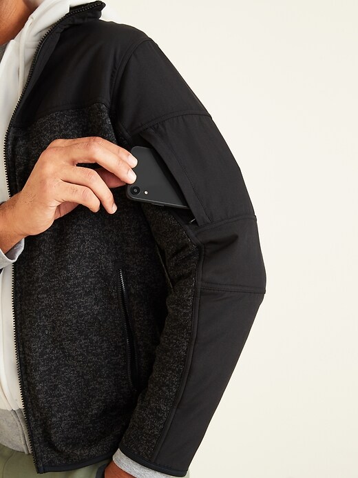 Image number 3 showing, Go-Warm Sweater-Fleece Hybrid Zip Jacket