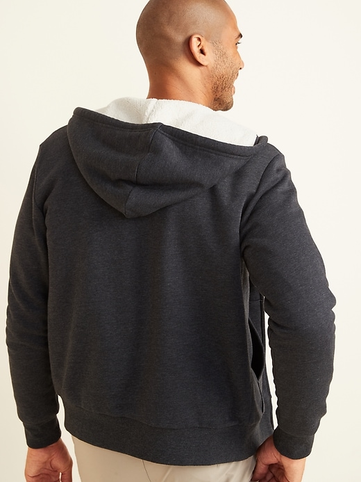 View large product image 2 of 3. Cozy Sherpa-Lined Zip Hoodie