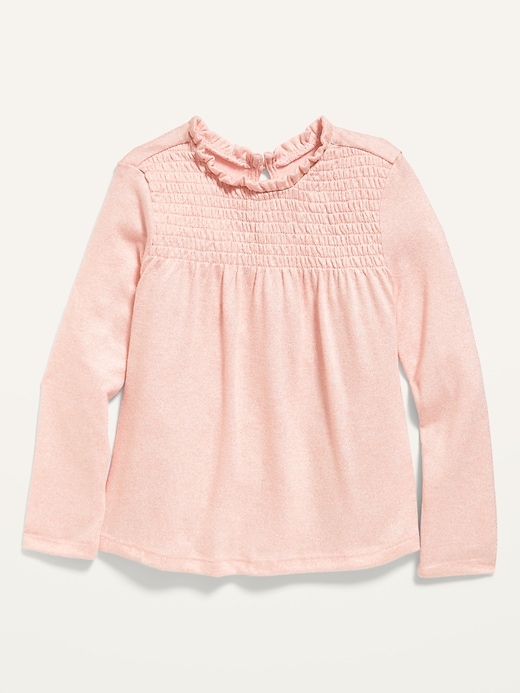 View large product image 1 of 1. Cozy Smocked-Yoke Long-Sleeve Top for Toddler Girls