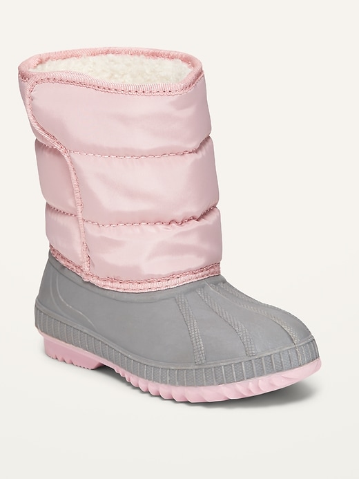 View large product image 1 of 4. Color-Blocked Quilted Snow Boots for Toddler Girls