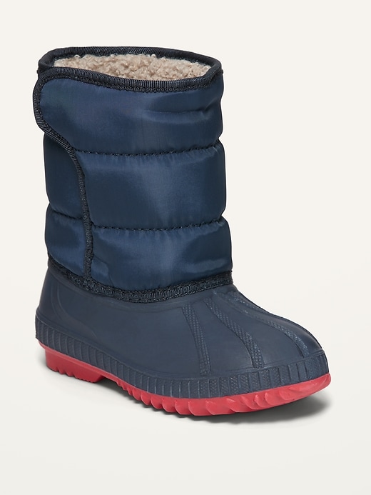 Image number 1 showing, Quilted Snow Boots for Toddler Boys