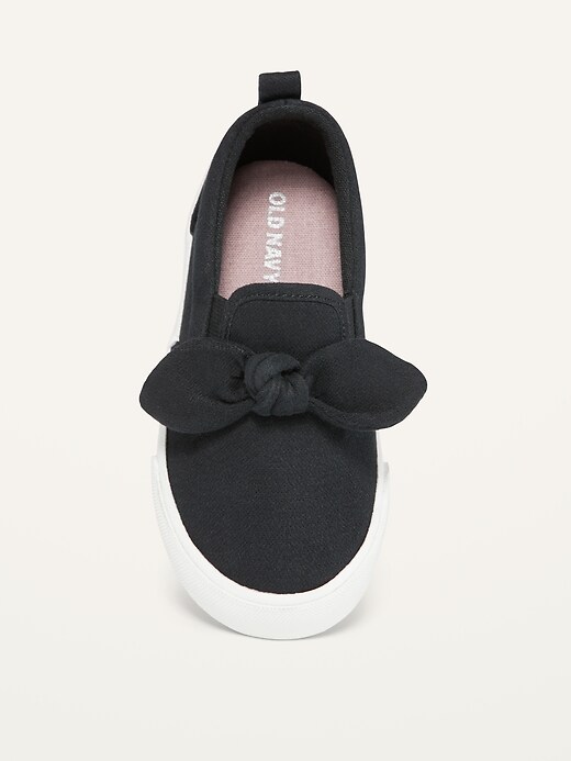 View large product image 2 of 4. Unisex Canvas Bow-Tie Slip-Ons for Toddler
