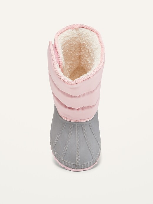 View large product image 2 of 4. Color-Blocked Quilted Snow Boots for Toddler Girls
