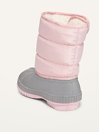 View large product image 3 of 4. Color-Blocked Quilted Snow Boots for Toddler Girls