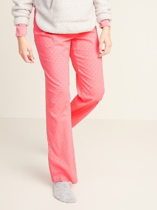 Textured SwissDot Pajama Pants for Women Old Navy
