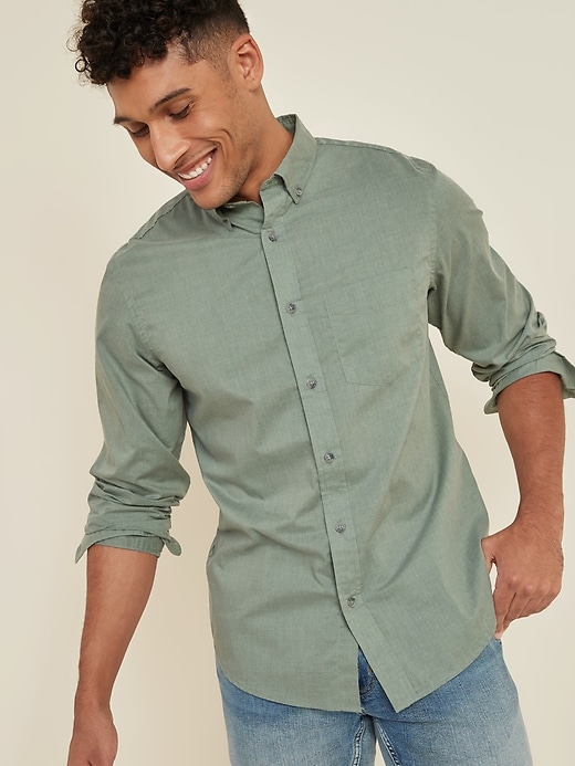 Old Navy Regular-Fit Poplin Shirt for Men. 1