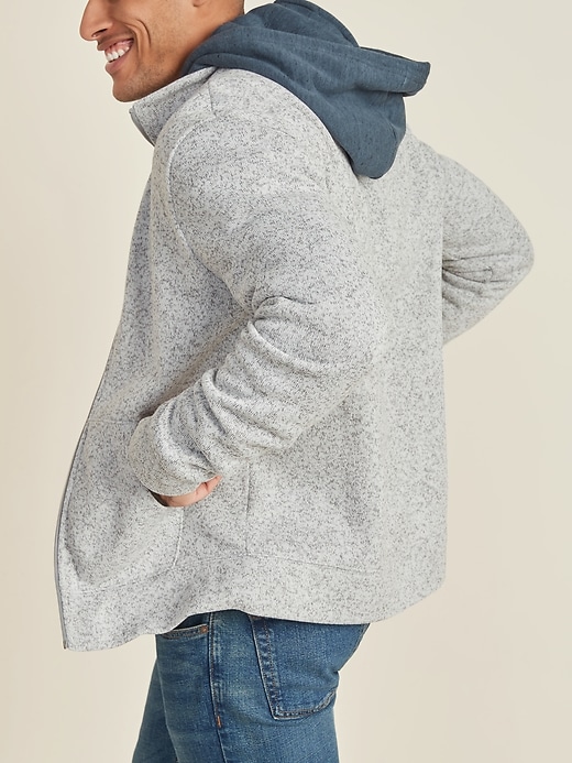 View large product image 2 of 3. Sweater-Fleece Zip-Front Mock-Neck Sweatshirt