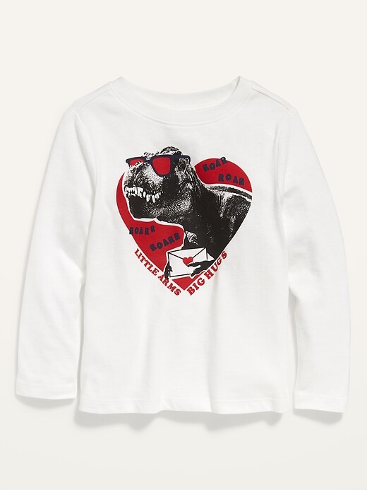 View large product image 1 of 2. Unisex Valentine-Graphic Long-Sleeve Crew-Neck Tee for Toddler