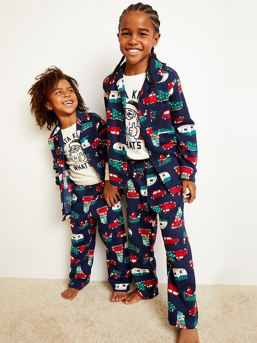 Old Navy Patterned Gender-Neutral Flannel Pajama Set for Kids. 1