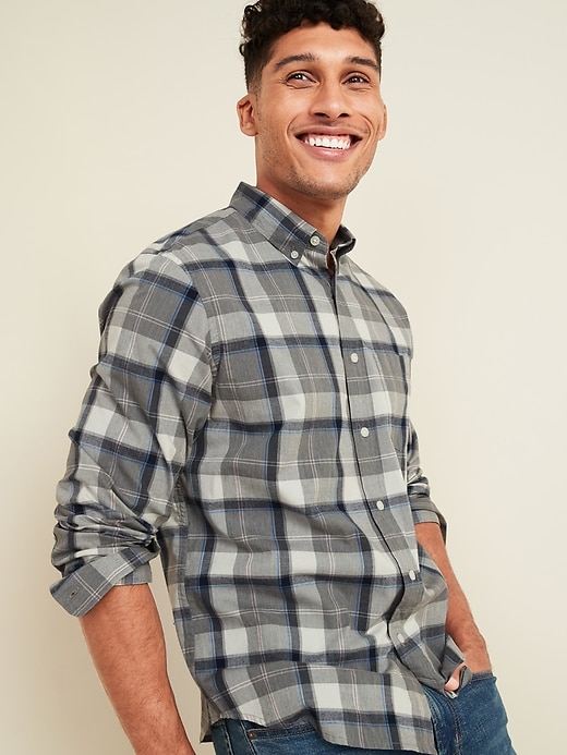 View large product image 1 of 3. Regular-Fit Everyday Plaid Long-Sleeve Shirt