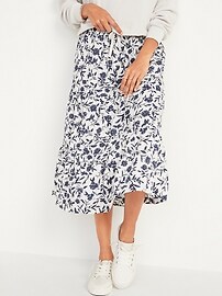 navy floral maxi skirt