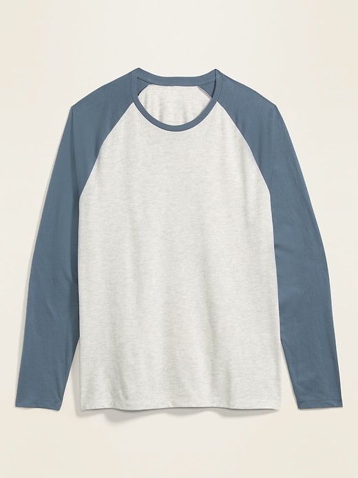 View large product image 2 of 2. Soft-Washed Color-Blocked Raglan-Sleeve Tee
