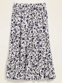 View large product image 3 of 3. Printed Tiered-Hem Maxi Skirt for Women