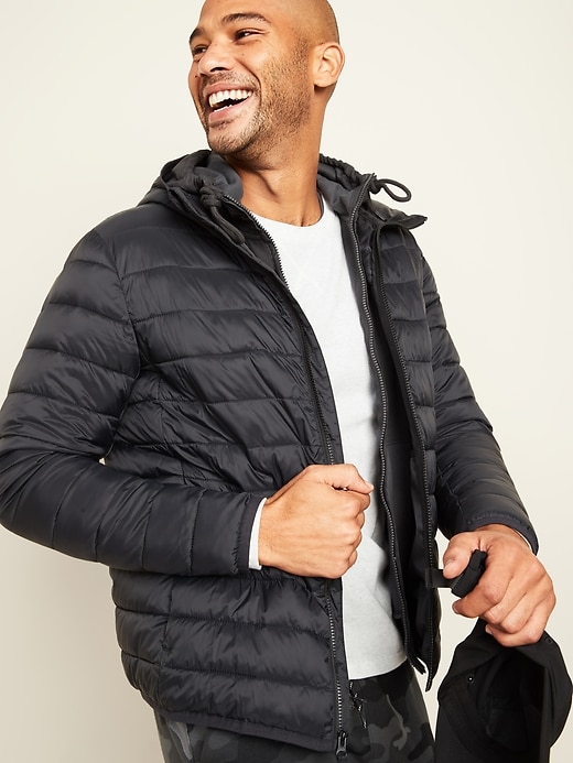 Image number 1 showing, Water-Resistant Hooded Narrow-Channel Puffer Jacket