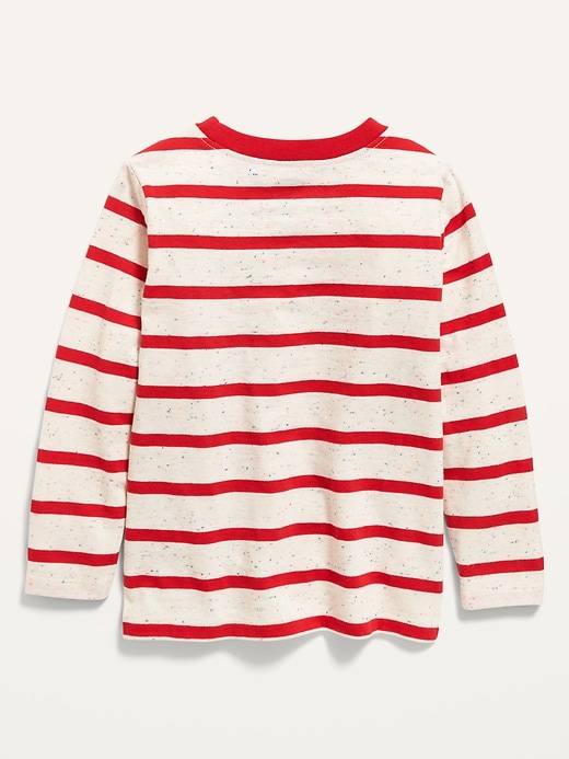 View large product image 2 of 2. Unisex Valentine-Graphic Striped Long-Sleeve Tee for Toddler