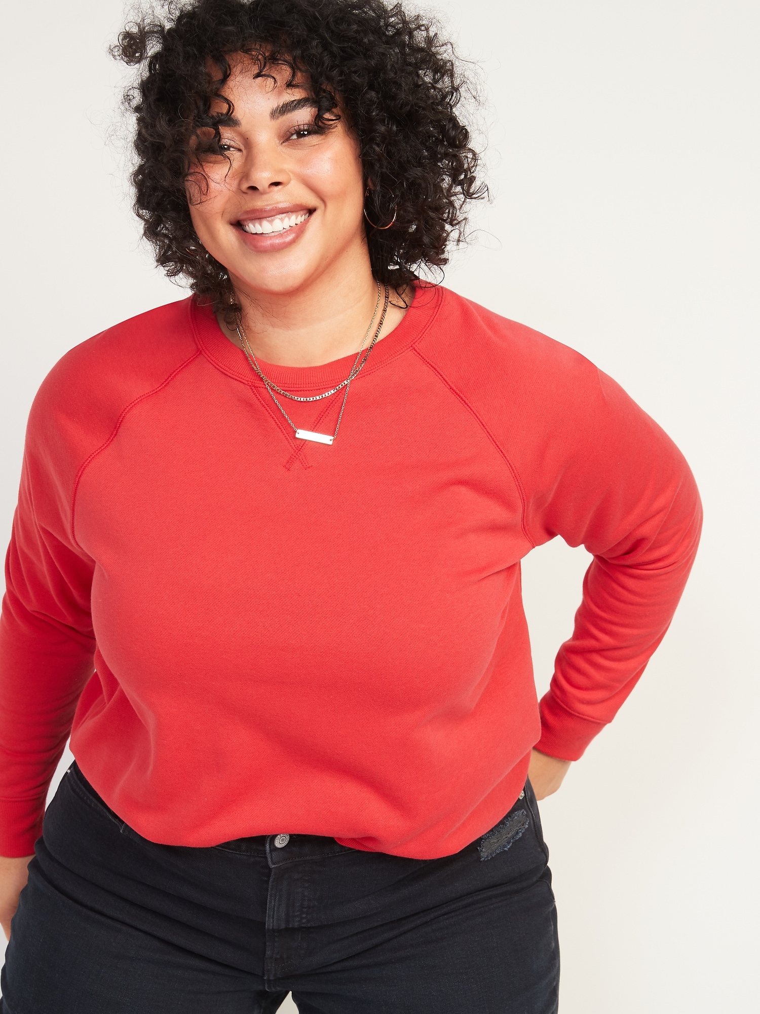 Plus size red outlet sweatshirt