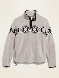 View large product image 3 of 3. Micro Performance Fleece 1/4-Snap Mock-Neck Sweatshirt