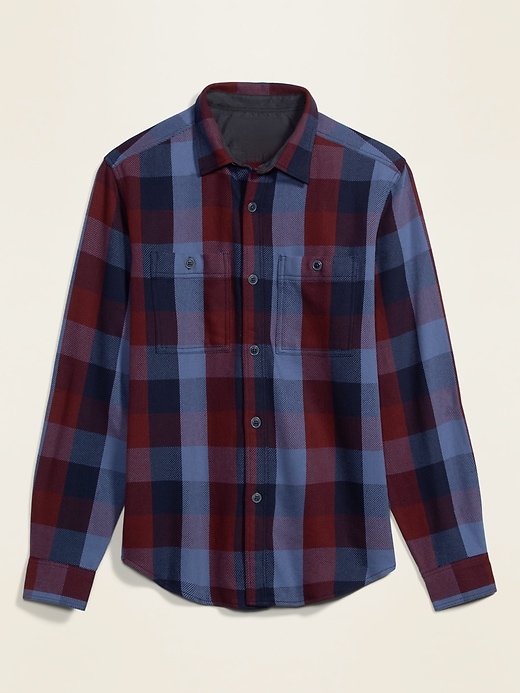 View large product image 2 of 2. Regular-Fit Plaid Twill Shirt Jacket