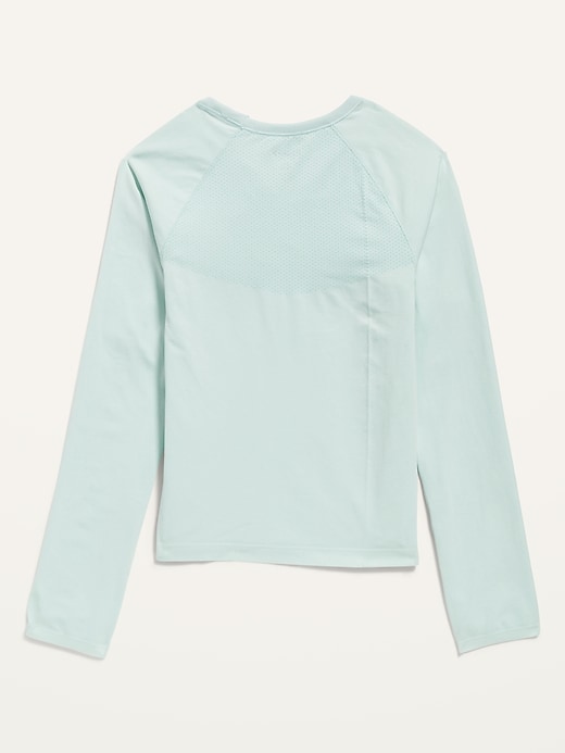 View large product image 2 of 2. Fitted Go-Dry Long-Sleeve Seamless Tee for Girls