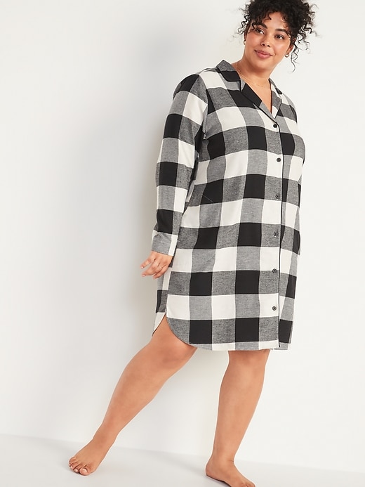 View large product image 1 of 3. Buffalo Plaid Flannel Plus-Size Nightgown