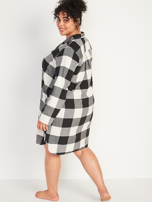 View large product image 2 of 3. Buffalo Plaid Flannel Plus-Size Nightgown