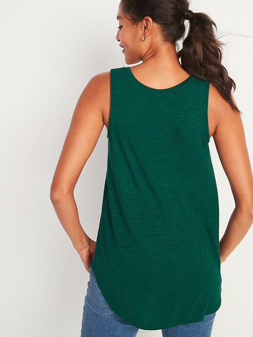 Image number 2 showing, Luxe High-Neck Slub-Knit Tank Top for Women