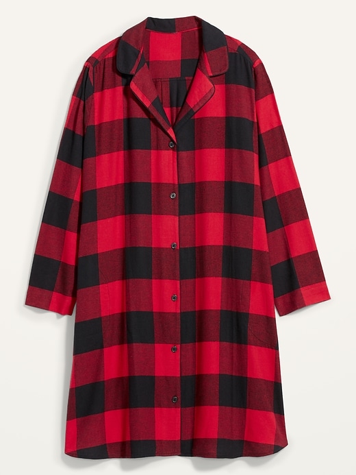 View large product image 2 of 2. Buffalo Plaid Flannel Plus-Size Nightgown