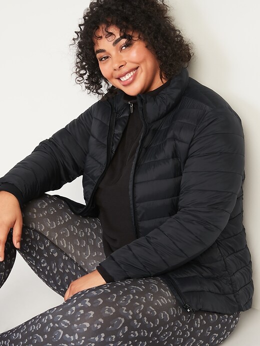 View large product image 1 of 3. Quilted Narrow Channel Plus-Size Puffer Jacket