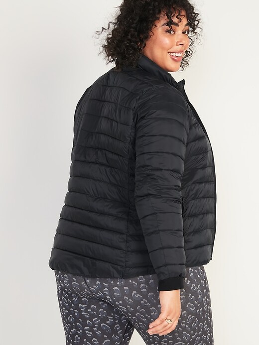View large product image 2 of 3. Quilted Narrow Channel Plus-Size Puffer Jacket