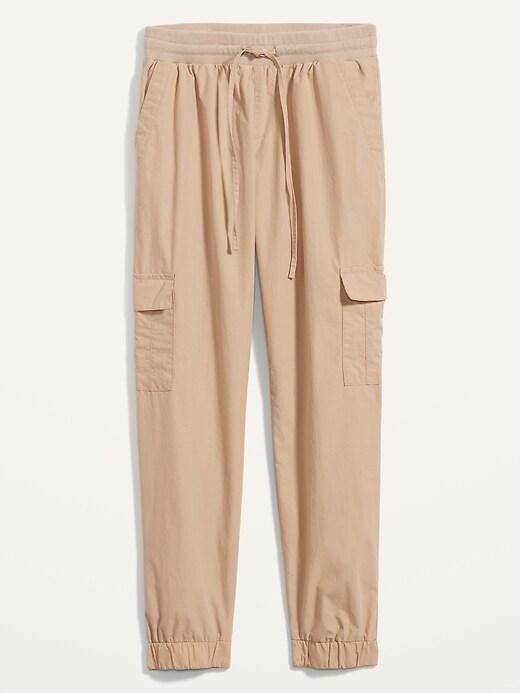 View large product image 2 of 2. Mid-Rise Rib-Knit Waist Soft-Woven Cargo Jogger Pants