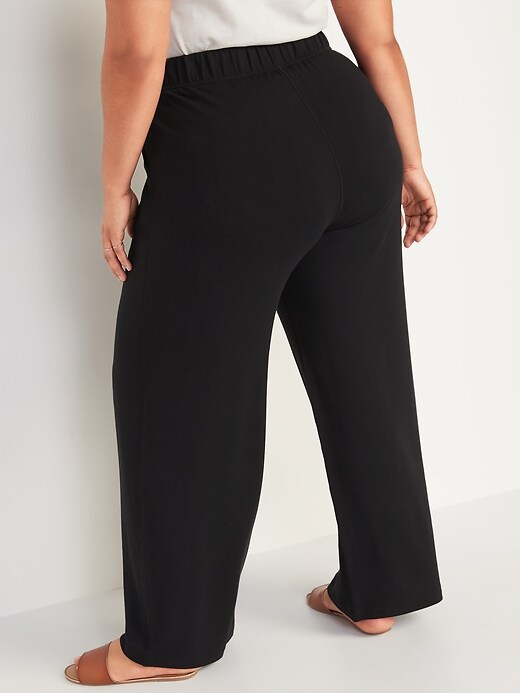View large product image 2 of 3. High-Waisted Soft-Brushed Wide-Leg Plus-Size Sweatpants