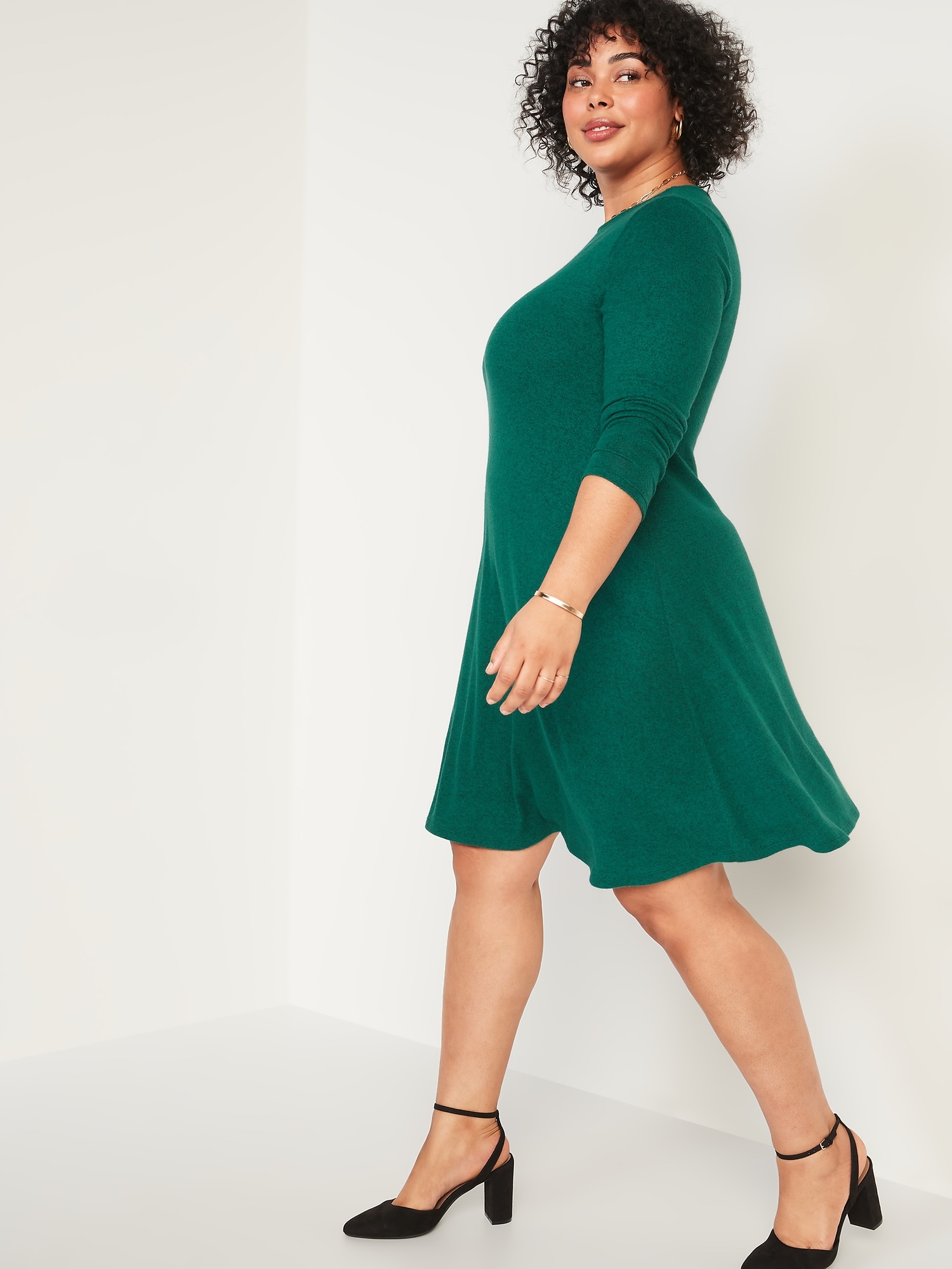 plus size swing dress with sleeves