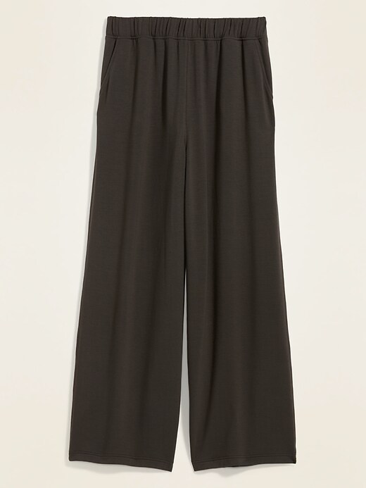 View large product image 2 of 2. High-Waisted Soft-Brushed Wide-Leg Plus-Size Sweatpants