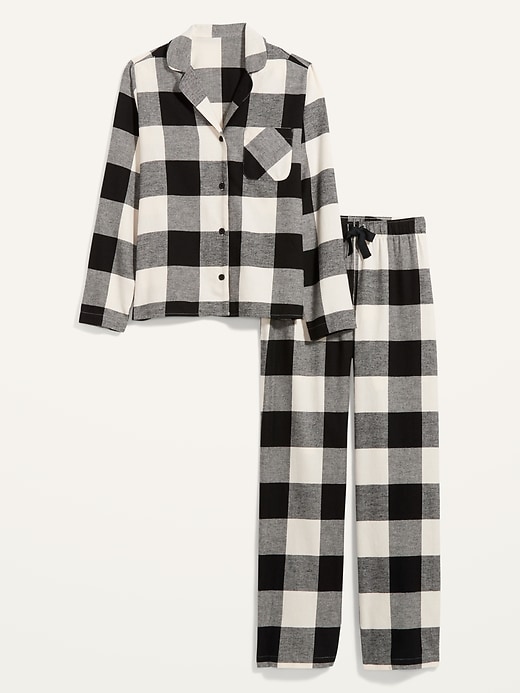 View large product image 2 of 3. Patterned Flannel Pajama Set