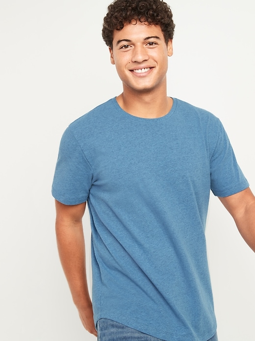 View large product image 1 of 2. Soft-Washed Crew-Neck Curved-Hem Tee