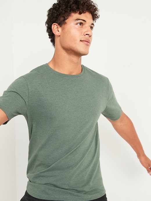 View large product image 1 of 2. Soft-Washed Crew-Neck Curved-Hem Tee