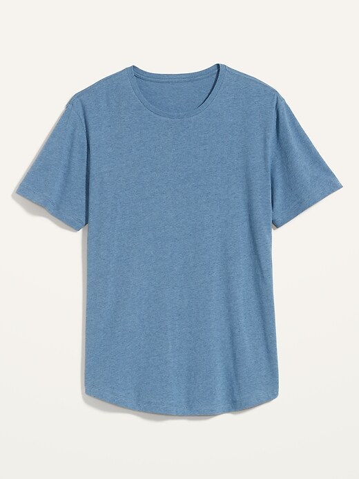 View large product image 2 of 2. Soft-Washed Crew-Neck Curved-Hem Tee
