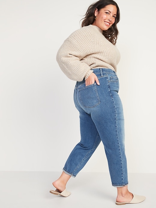 Image number 2 showing, High-Waisted Secret-Slim Pockets O.G. Straight Plus-Size Jeans