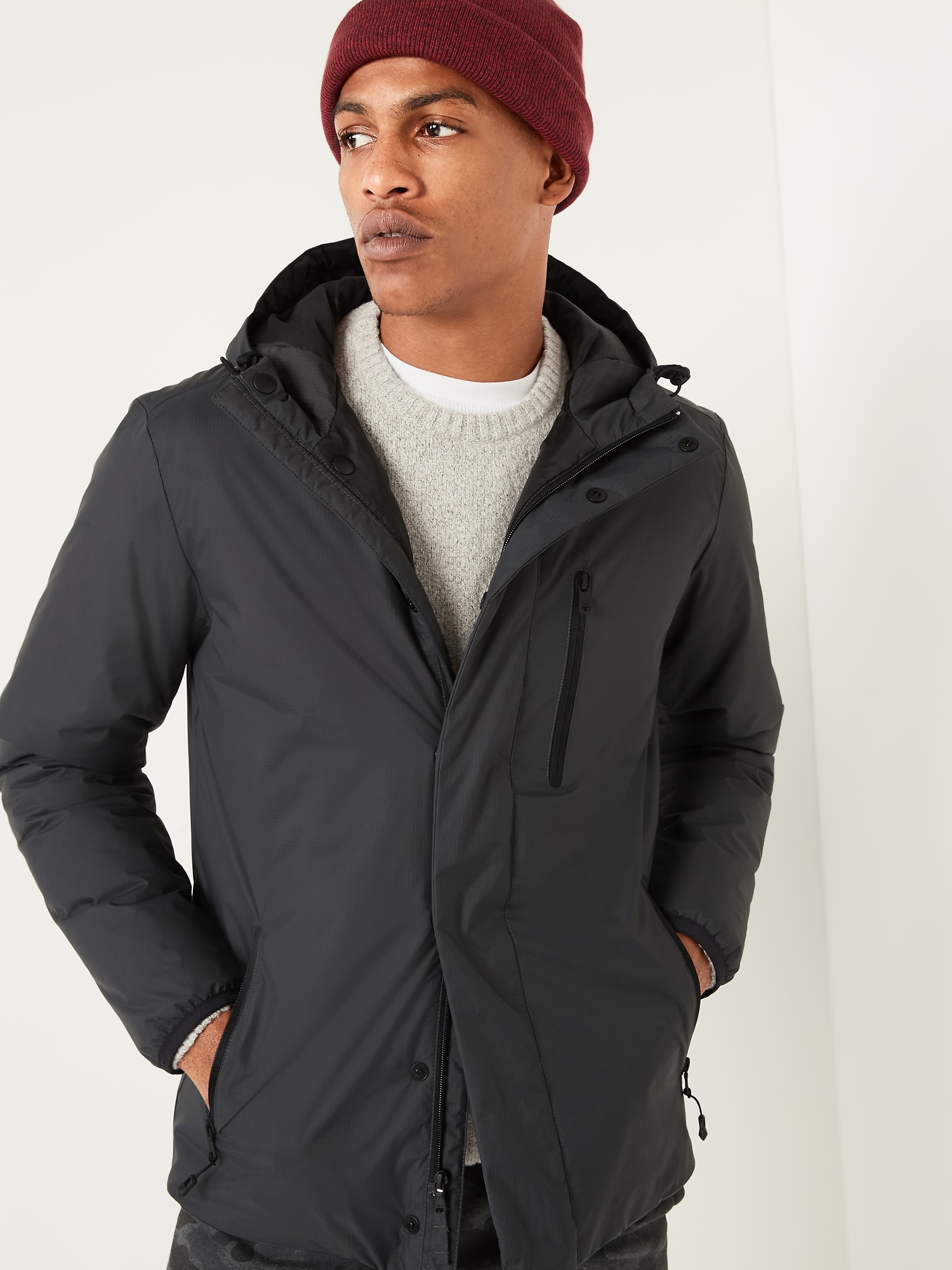 Water-Resistant Nylon Ripstop Hooded Jacket | Old Navy