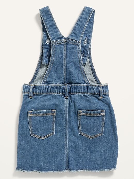 View large product image 2 of 2. Medium-Wash Frayed-Hem Jean Skirtall for Toddler Girls