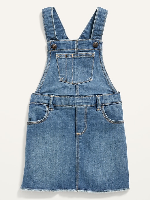 View large product image 1 of 2. Medium-Wash Frayed-Hem Jean Skirtall for Toddler Girls