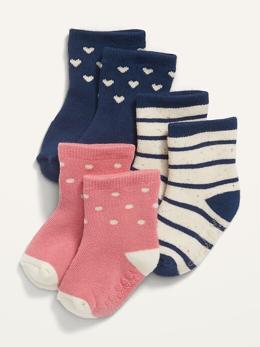 View large product image 1 of 1. Unisex Printed 3-Pack Crew Socks for Baby