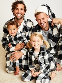 View large product image 3 of 3. Patterned Gender-Neutral Flannel Pajama Set For Kids