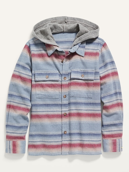 View large product image 1 of 1. Gender-Neutral Built-In Flex Flannel Utility Hoodie For Kids