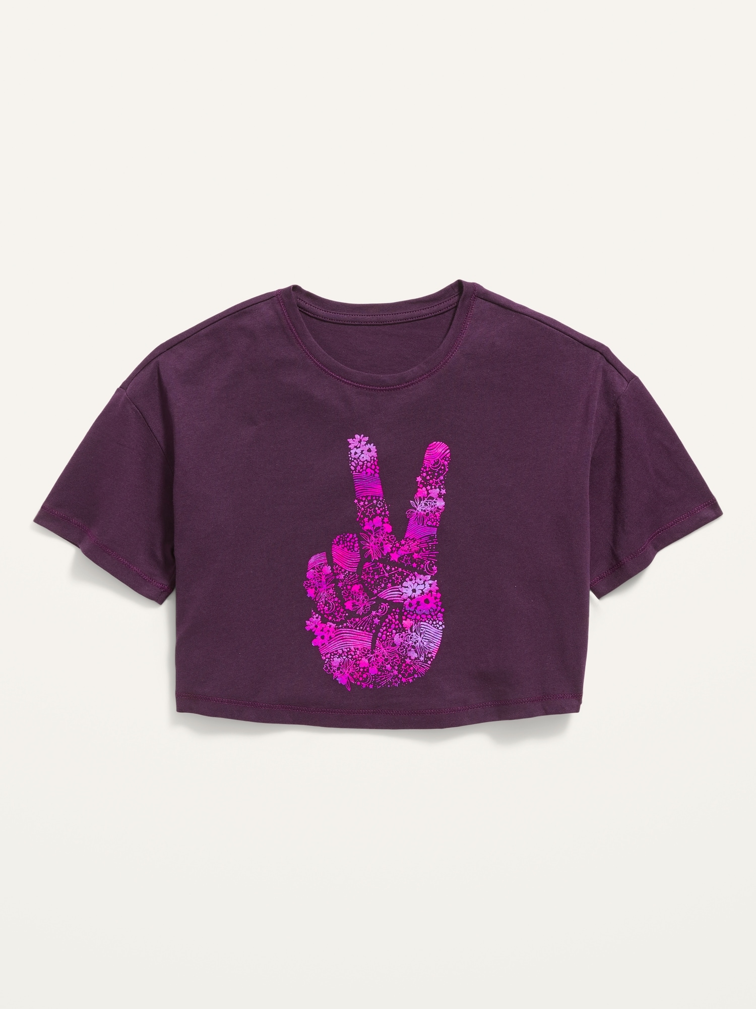 *Hot Deal* Graphic Short-Sleeve Cropped Performance Tee for Girls