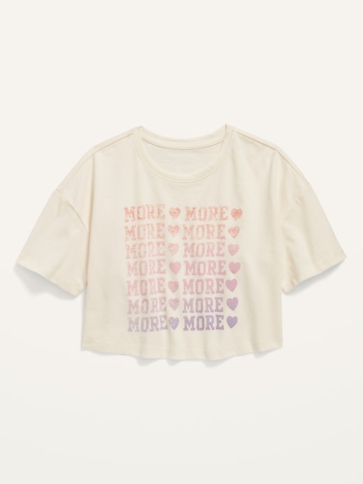 View large product image 1 of 1. Graphic Short-Sleeve Cropped Performance Tee for Girls