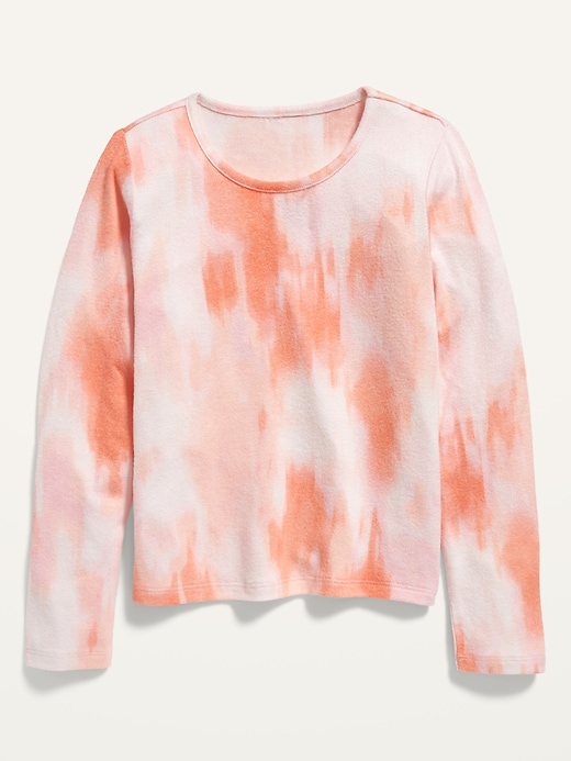 View large product image 1 of 2. Cozy Tie-Dye Cropped Pullover Sweater for Girls